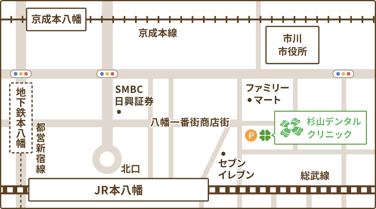 電車でお越しの方 マップ